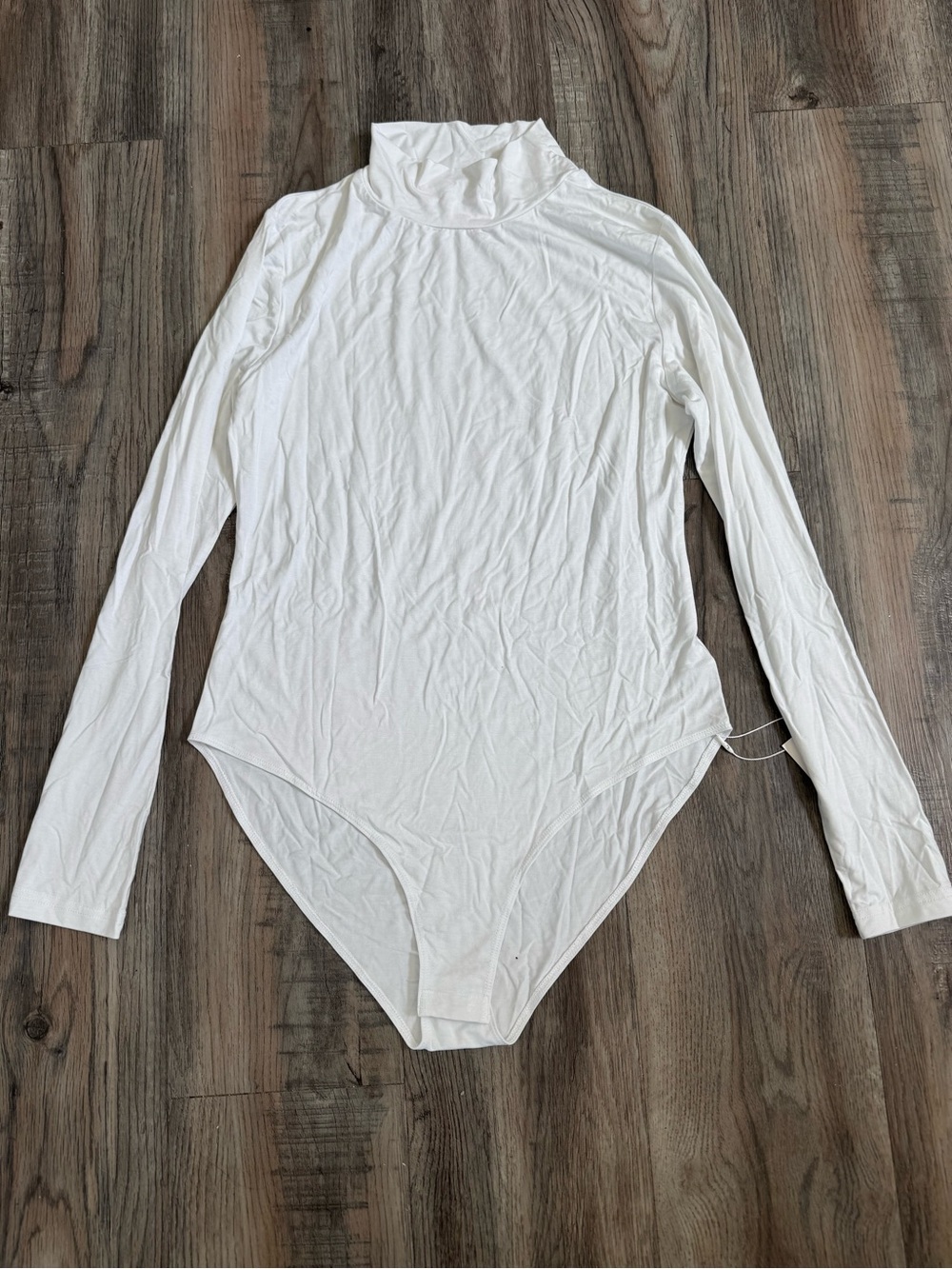 Classic White Turtleneck Long Sleeve Bodysuit